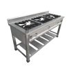 COCINA DE 3 QUEMADORES INDUSTRIAL EN ACERO INOXIDABLE. MEDIDAS: 150 X 60 X 80.