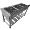 COCINA DE 3 QUEMADORES INDUSTRIAL EN ACERO INOXIDABLE. MEDIDAS: 150 X 60 X 80. - Imagen 3