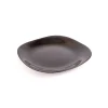 Plato opal negro semi-cuadrado 23 cm